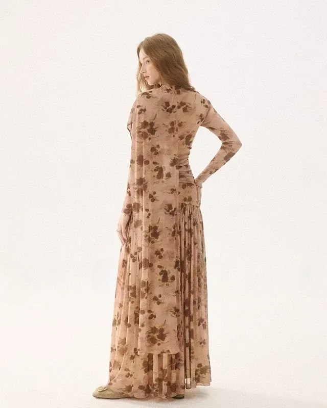 Dried Rose Scarf Dress - 6