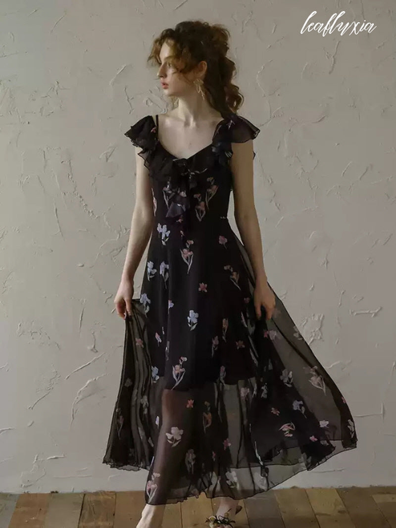 Pure Midnight Bloom Dress