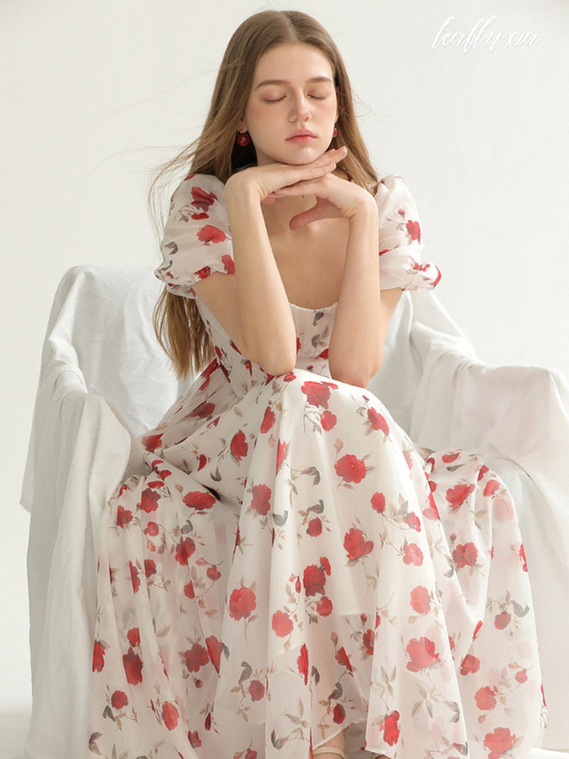 Crimson Blossom Dress