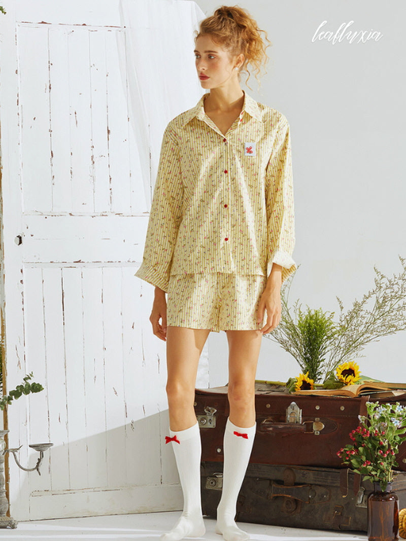 Golden Petal Pajama Set