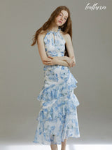 Azure Ruffle Dress