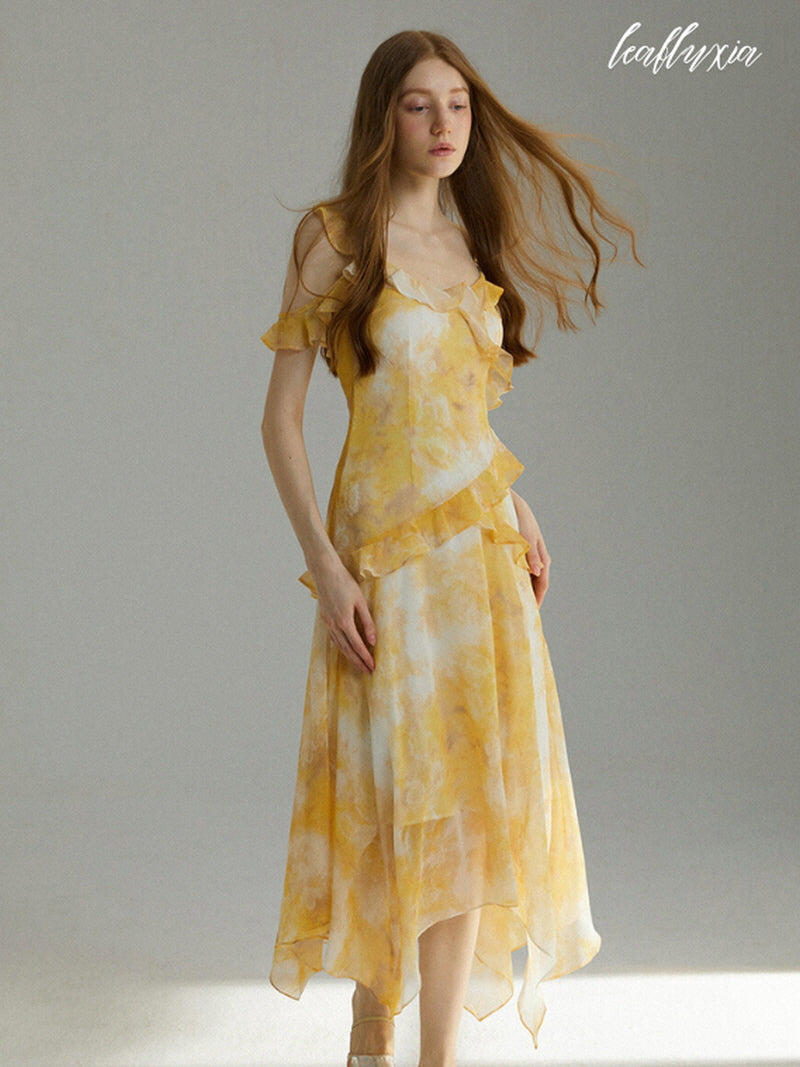 Yellow Floral Long Dress