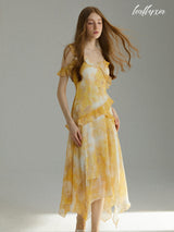 Yellow Floral Long Dress