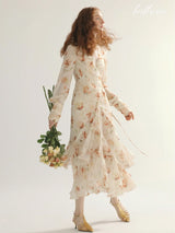 Floral Ruffle Long Dress