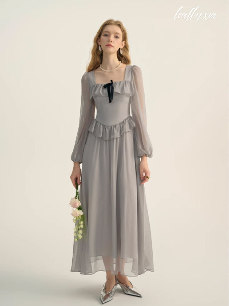 Romantic Frill Chiffon Dress