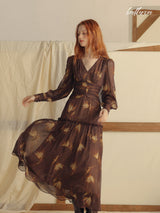 Golden Leaf Evening Dress