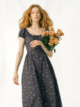 Vintage Petal Midi Dress