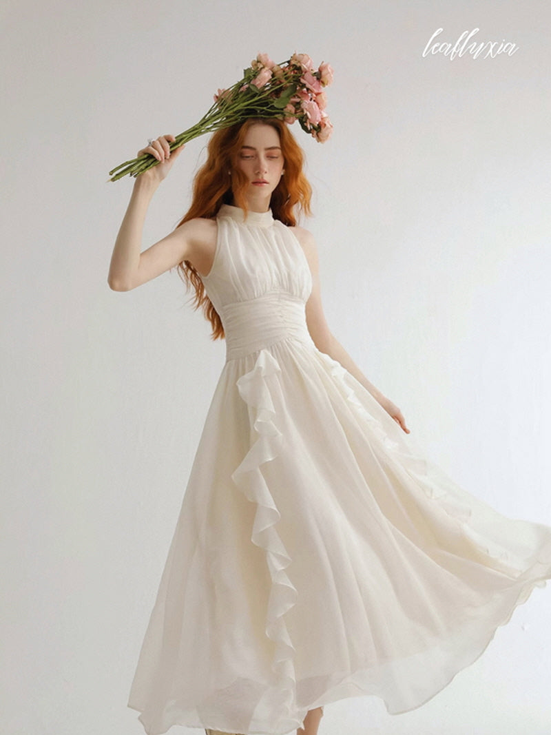 Ethereal Ivory Cascade Dress