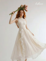 Ethereal Ivory Cascade Dress