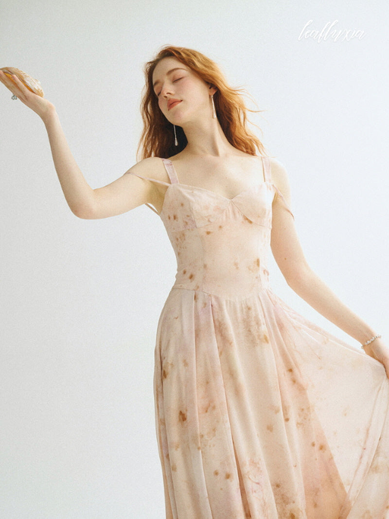 Peachy Bloom Midi Dress