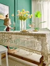 Lace Embroidered Floral Tablecloth