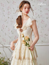 Vintage Lace Tiered Maxi Dress