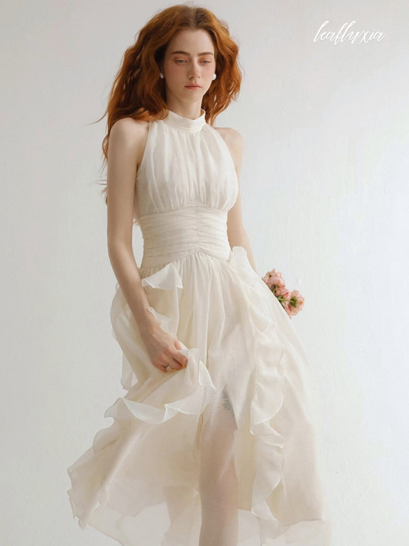Ethereal Ivory Cascade Dress
