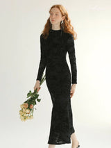 Noir Bloom Lace Dress