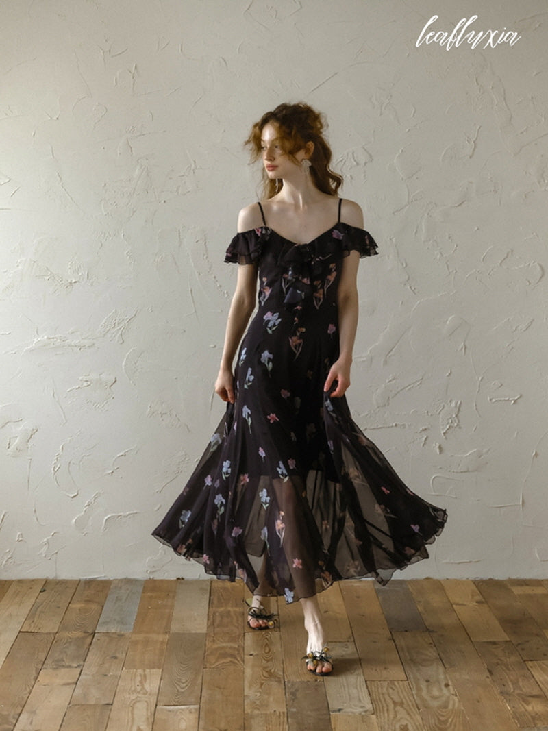 Pure Midnight Bloom Dress