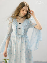 Sky Flutter Chiffon Dress