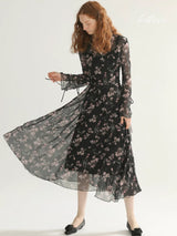 Dark Rose Chiffon Dress