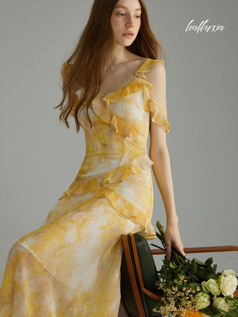 Yellow Floral Long Dress