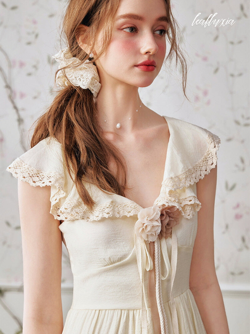 Vintage Lace Tiered Maxi Dress