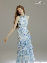 Azure Ruffle Dress