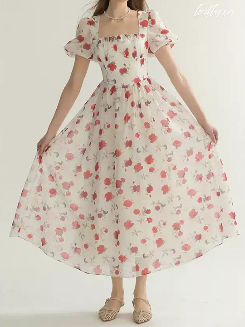 Crimson Blossom Dress