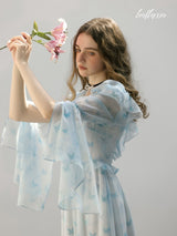 Sky Flutter Chiffon Dress