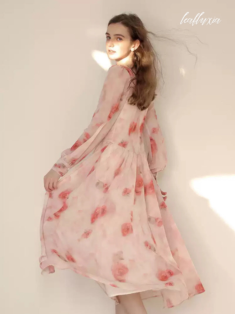 Blushing Rose Chiffon Dress