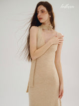 Sunlit Beige Knit Dress