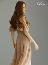 Champagne Breeze Ruffle Dress