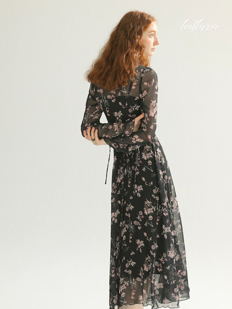 Dark Rose Chiffon Dress