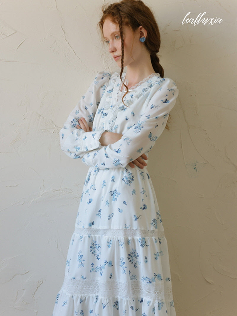 Serene Blue Meadow Dress