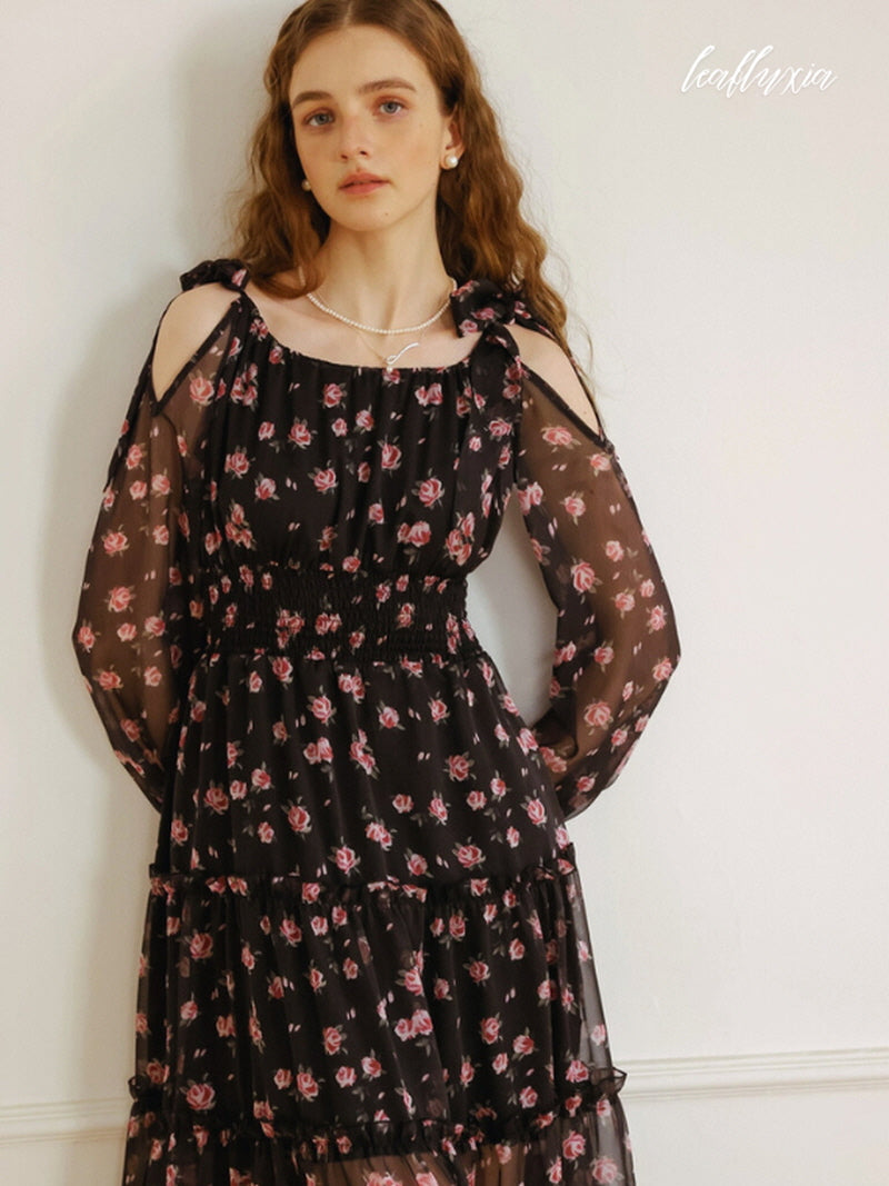 Rosy Midnight Elegance Dress