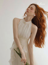 Ethereal Ivory Cascade Dress