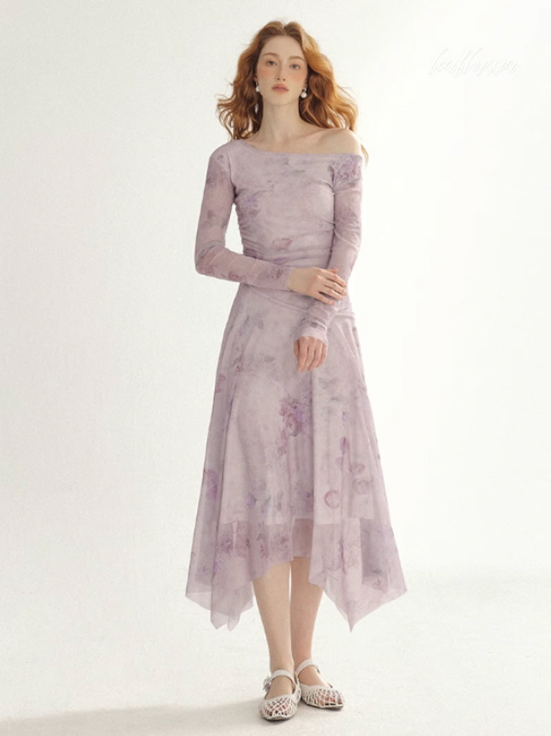 Violet Mist Asymmetrical Dress