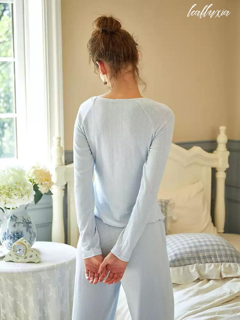 Soft Milk Blue Lounge Wear