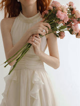 Ethereal Ivory Cascade Dress
