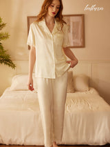 Creamy Satin Pajama Set