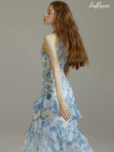 Azure Ruffle Dress