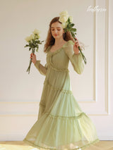 Dreamy Olive Ruffle Dress