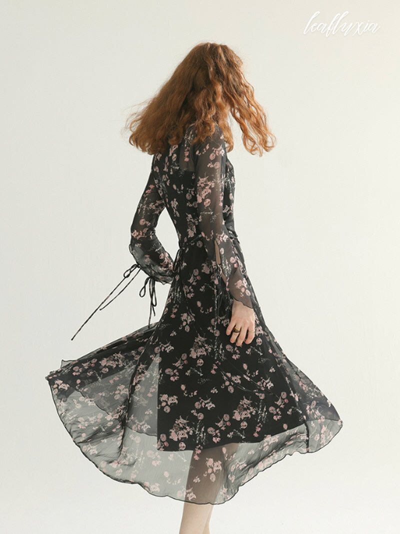 Dark Rose Chiffon Dress