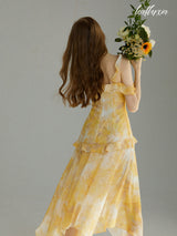 Yellow Floral Long Dress