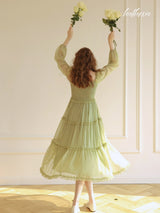 Dreamy Olive Ruffle Dress