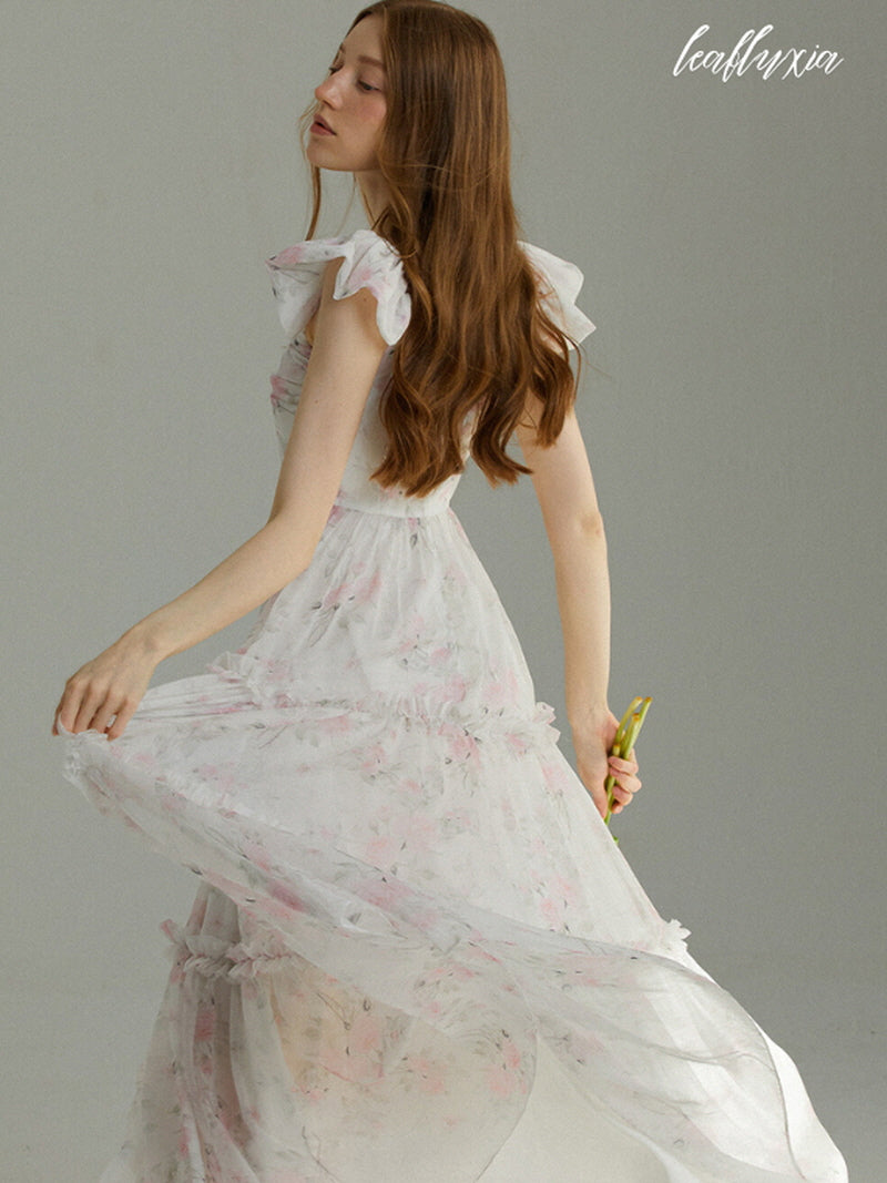 Dreamy Petal Ruffle Dress