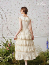 Vintage Lace Tiered Maxi Dress