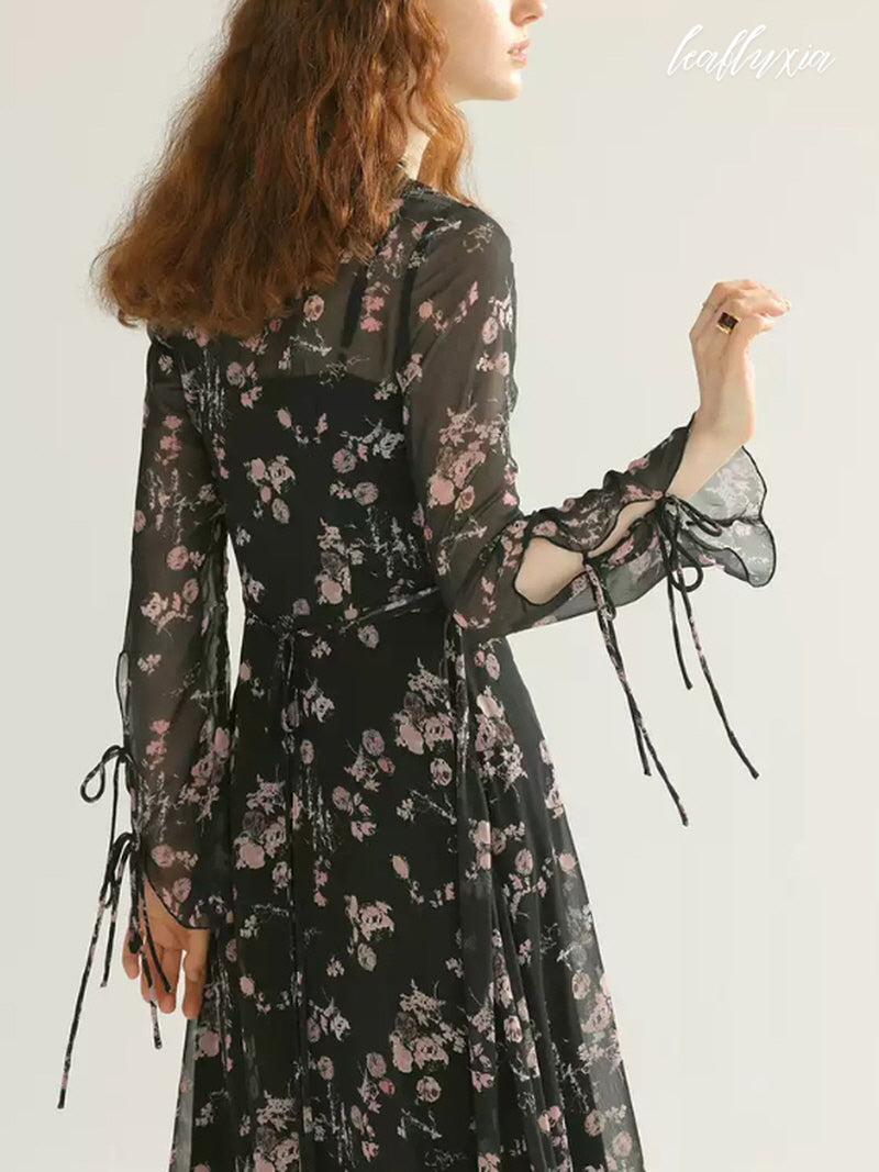 Dark Rose Chiffon Dress