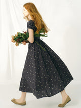 Vintage Petal Midi Dress