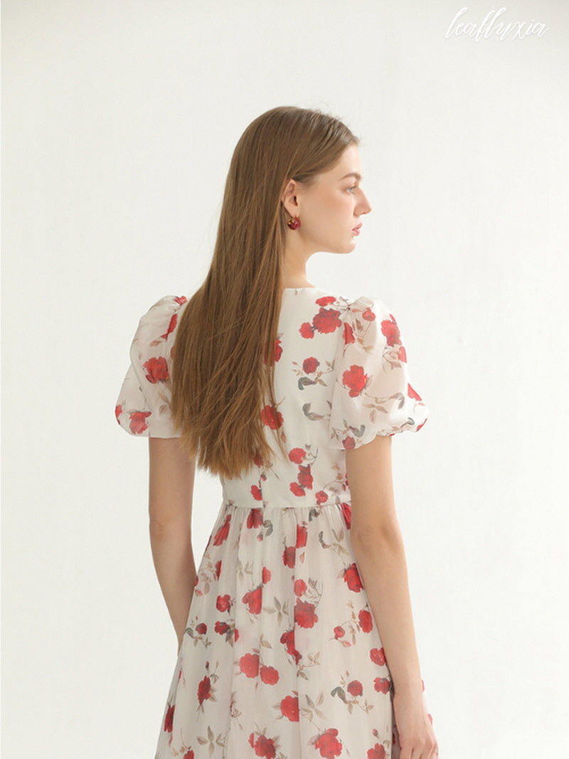 Crimson Blossom Dress