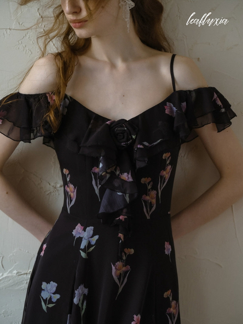 Pure Midnight Bloom Dress