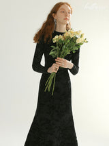 Noir Bloom Lace Dress