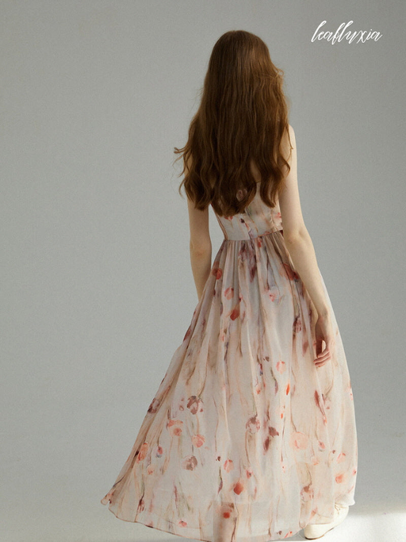 Rose Haze Chiffon Dress